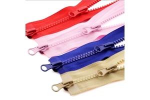 Custom Zip Plastic Resin Double Open Zipper With 2 Slider Two Way Head to Head Zipper for Home Textile
