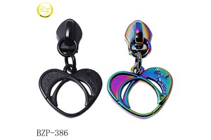 Handmade Designer Clothing Zipper Sliders with Custom Rainbow Logo Embossed Name Tags for Home Textiles