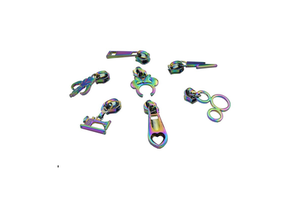Rainbow Color Metal Zipper Puller Slider Creative Pattern Nylon Zippers for Clothing/Bags/Shoes