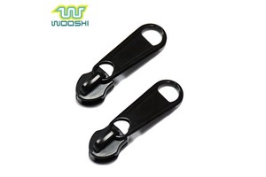 Customized Logo Matte Black Metal Zipper Pull Zinc Alloy Material for Handbags Zipper Sliders