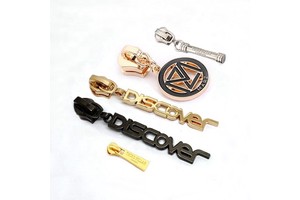 Custom logo Shoe Coat Pocket Purse Metal Zip Gold Silver Metal Zipper Pull Slider Puller Jacket Metal Zipper for Handbag Bags