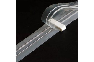 Lanke PE Color Sealing and Handle Plastic Double Line Zipper Clear Translucent PVC Plastic Zipper Long Chain Roll Zipper Bag