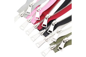70/90cm Double-Headed Zinc Alloy Auto Lock Two-Way Zipper for DIY Handcraft Long Open Tail Accessories for Garment Jackets Coats