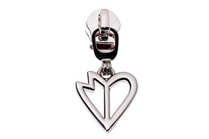 Waterproof Handbag Hardware Metal Zipper Tags Heart Shape Shoes Accessory Metal Zipper Puller Nylon Head Slider Puller for Coat
