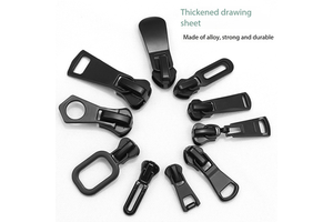 3#5#8# Self-locking Nylon Resin Metal Black Zipper Long Short Head Spot Wholesale Clothing Luggage Zipper Slider