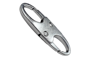 Silver Tone Small Carabiner Double Snap Hook Spring Wiregate Metal Zipper Puller