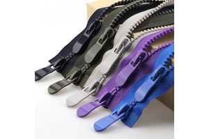 Double Sliders Resin Zipper Colorful Open-End Zip for Down Jacket Garment Sewing Accessories