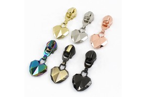 Meetee XP074 Custom Nylon Zippers 5# Heart-Shaped Alloy Zipper Slider for Nylon Zip Clothes Jackets Zips Head Repair Accessory