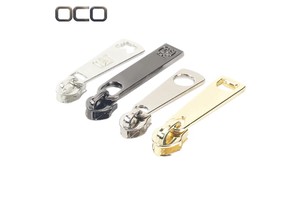 OCO Pull up Custom Logo Zipper #5 7# Metal Zipper Head Bag Zipper Zinc Alloy Lockless Slider