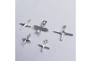 Cross-Shape Platinum White Metal Pull Tab Zipper Slider for Sewing Luggage Clothing-Factory Wholesale Accessory for Maintenance