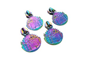 Free Double-sided Design Pullers Handbag Zipper Pulls Custom Rainbow Metal Zipper Sliders
