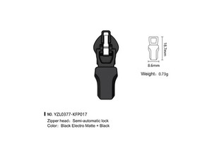 Custom Logo Zinc Alloy Zipper Slider Semi-Lock Nylon Material Supply Customers