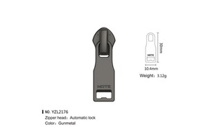 Custom Logo Zinc Alloy Zipper Slider Semi-Lock Nylon Material Supply Customers