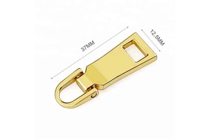 Handbags Movabel Head Gold Plated Metal Zipper Puller, Hot Sale Fashion Zinc Alloy Metal Zip Pull for Fabric
