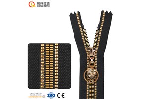 Fashion Style Custom 5# 8# Gold Teeth Vertical element Shape Zipper Teeth Plastic Resin Zipper for Down Jacket