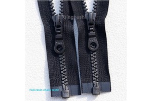 For YKK #5 Pipa Head Resin Open-Tail Plastic Open-End Zipper with Eco-Friendly Metal Alloy Placket for Down Jackets