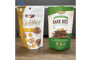 Eco Friendly Custom Print Food Grade Snack Chocolate Bar Packaging Stand Up Dried Food Pouches Zipper Bag and Potato Chips Bag