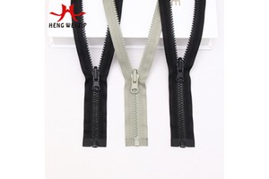HW 5# Open End Resin Zipper OEKO-TEX Certified, Nickel-Free Double-Sided Sliders Vislon Design, High-Quality Manufacturing