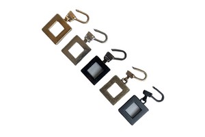 Square Ring Detachable Hoodie Double Side Metal Cloth logo Zipper Sliders for Jacket