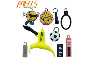 Multi-Color Soft PVC Zipper Pull Environmental Protection for Travel and Christmas Attaches to Cloth for Desktop