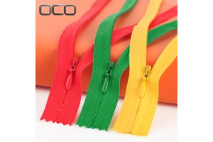 Factory Spot 15cm-65cm Multi Size Zipper Single Slider Close-end Zipper Black White Nylon Invisible Zipper for Dress Pillow Bag