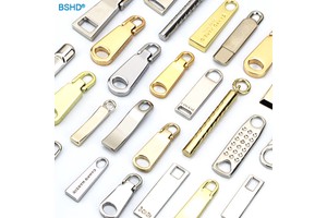 Customized Waterproof Metal Luxury Design Brand Name Logo Engraved Bag 5# Nylon Slider Zipper Pullers Heads for Clothing