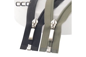 OCO Factory Custom Separating Zipper 5# Nylon Zipper Open-end Self-locking Zipper for Clothing Coat