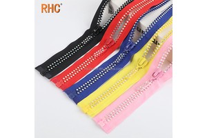 10 Crystal Zip Design Colored Tooth Zippers Decorative Diamond Rhinestone Zipper with Open End Fashionable Diamonds