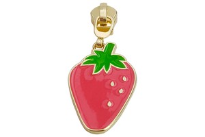 Fashion Custom Strawberry Shape Garment Zip Pullers Cute Enamel Handbag Metal Zipper Pull
