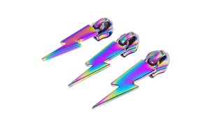 Factory Supply Custom Rainbow Lightning Zipper Puller Pull Slider for Bag Purse Handbag