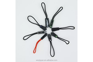 Clothing Pants Zipper Rope Fancy Rubber Design Black Custom Logo Zipper Puller for Garment