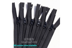 YKK5 Black Nylon Closed Tail Zipper with Fine Teeth Eco-Friendly Plastic Material for School Uniform Sports Trouser Dress Pocket