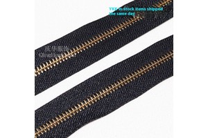 For Metal Code 5 Size Auto Lock Closed-end Zipper Bright Gold Bright White Copper Eco-Friendly Brass Nylon for Garment Bags