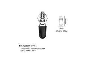 Custom Logo Zinc Alloy Zipper Slider Semi-Lock Nylon Material Supply Customers