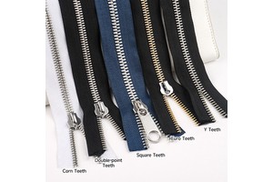 High Quality 3# 5# Metal Zipper Rolls #8 Metal Zipper Big Zips by the Yard Wholesale Custom Metal Zipper for Clothing Bags