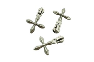 Fashion Designer Cross Auto Lock Zipper Head 5 Custom Logo Metal Zipper Slider and Puller