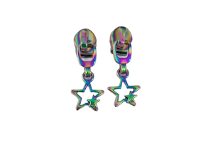 Double Star Rainbow Nylon Zipper Pull Durable Metal Material