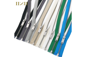 Wholesale Custom Jacket Zippers Various Types of Metal Zipper for Clothes Open End Silver Teeth Multicoloured Metal Zipper