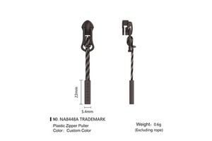 Customizable Zipper Bag Garment Clothing Accessories Durable Silicone String Puller Made of Plastic TPU PVC