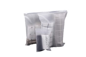 Custom Logo Cloth T-shirt Swimwear Beachwear Bikini Transparent Matte Frosted Garment Slider Zip Bag