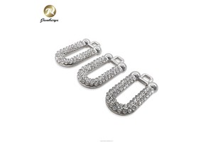 Custom Luxury Style Silver With Rhinestone Bottle Shape Metal Zipper Puller Slider for Clothes