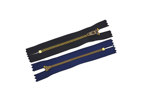 OCO Factory Custom Gold Brass Closed Zipper 3# Long Chain Metal Zip for Garments Pants Jeans Shoes Bags-Quality Spot Goods OCO