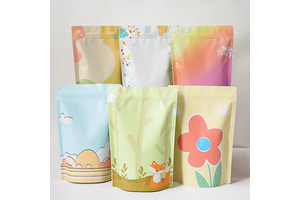 Custom Printing Plastic Mylar Bags Smell Proof Stand up Pouch Zipper Lock Plastic Bags With Window