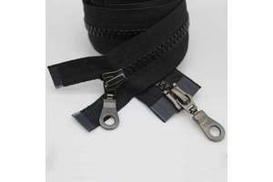 For Authentic No. 5# Double-Ended Opening Auto Lock Slider Zipper Placket Resin Glue Tooth Bags Garments Shoes