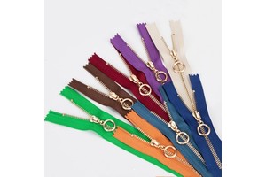 Dawei Factory Wholesale #3 Metal Zipper Auto Lock Close End With Light Gold Teeth for Jacket Garments