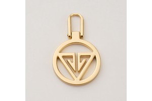 3# 5# Circle Shape Gold Zipper Pull Custom Round Metal Zipper Puller Cut Out Logo Metal Zip Puller for Bags