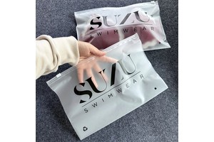 Custom Slider Frosted Plastic Zip Package Bags Clothes CPE Zipper Bag Frosted Swimwear Zipper Lock Clothing Bags with Logo