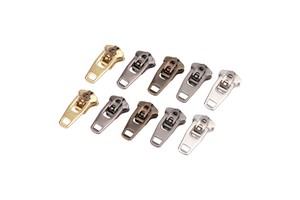 Wholesale Custom Logo 45YG 4YG 5YG Stainless Steel Zipper Pull Head Clothing Design Accessories Eco Friendly Metal Zipper Pull