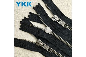For YKK 5# Ancient Silver Long Chain Close-end Zipper for Down Jackets