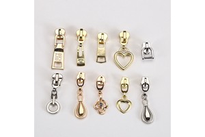 Factory Price Custom Logo Color Auto Lock Brass Zipper Slider for Handbag Garment Shoes Antique Puller Painted Zip Metal